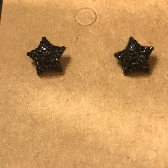 Other - LAST PAIR!!! 🆕 Black Glitter Star Stud Earrings